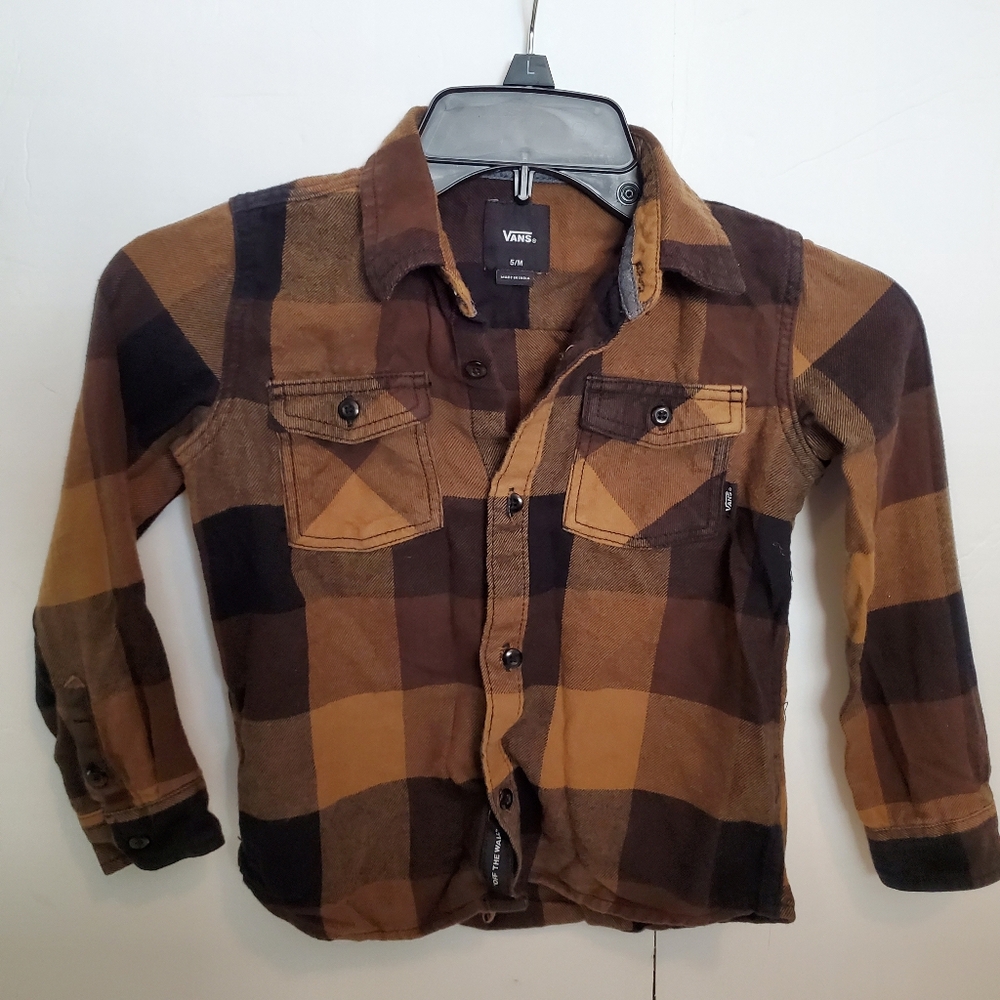 Vans little kids long sleeve flannel shirt